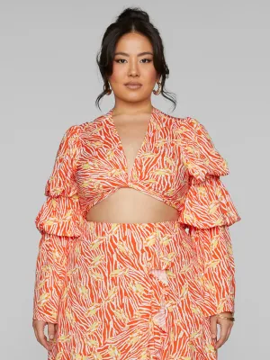 Lorelei Twist Front Tiered Sleeve Top