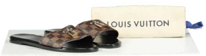 Louis Vuitton Brown Lock It Flat Mules UK 5.5 EU 38.5 👠
