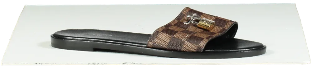 Louis Vuitton Brown Lock It Flat Mules UK 5.5 EU 38.5 👠
