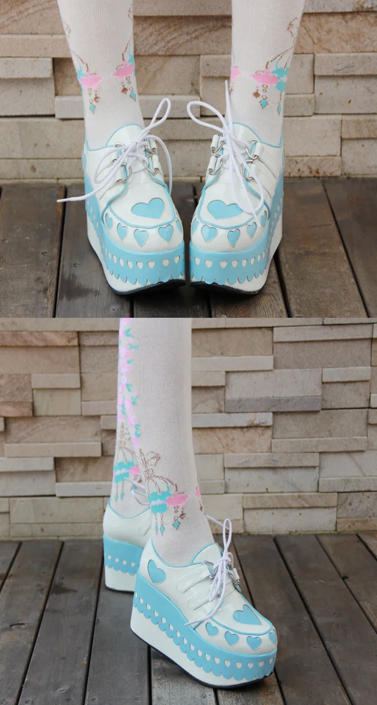 Lovely Sweetheart Platform Heels Lolita Princess Gothic Cosplay Japanese Harajuku Style Girls Shoes