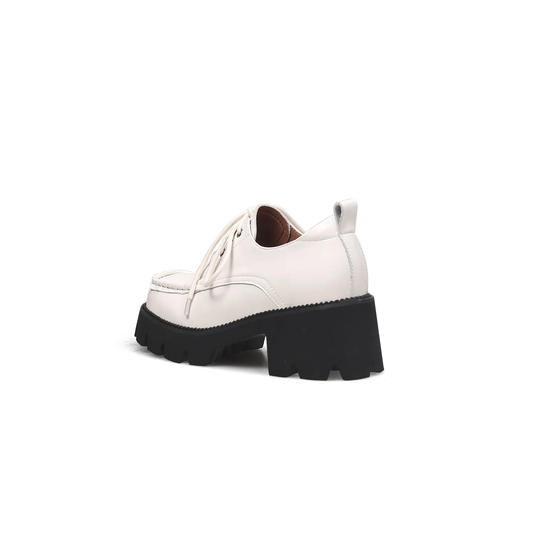Lug Platform Leather Sneaker Ivory