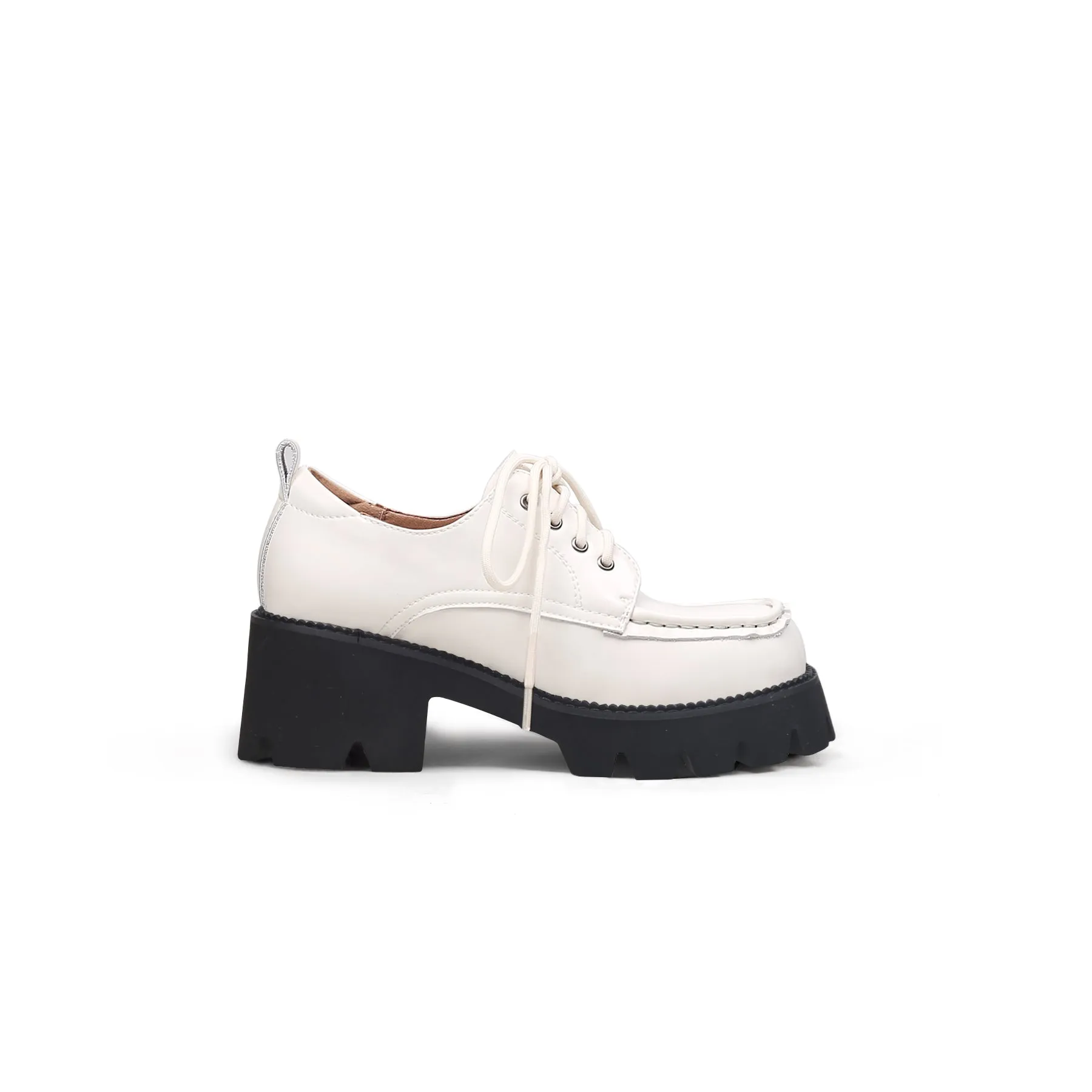 Lug Platform Leather Sneaker Ivory