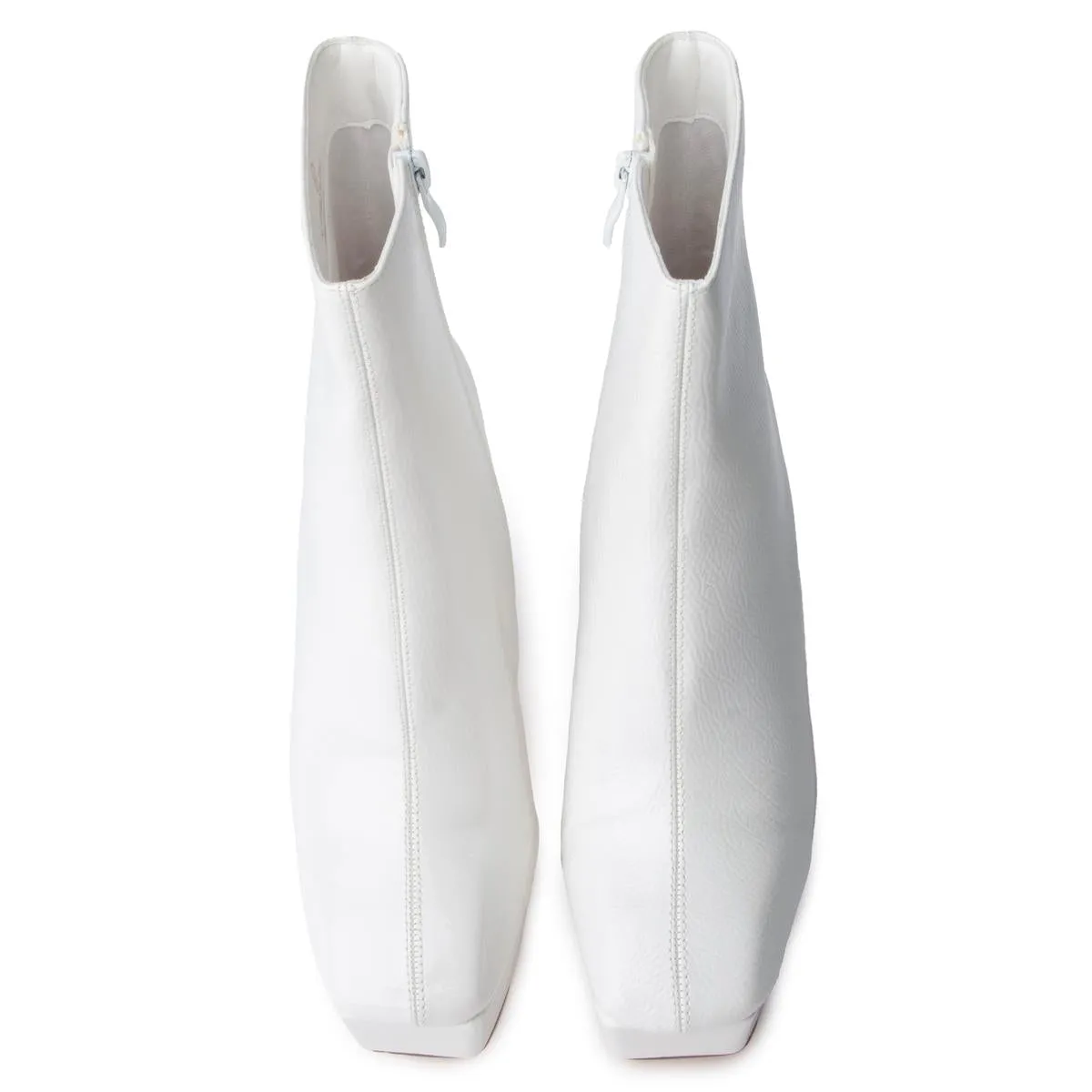 Luster-1 White Ankle Boots