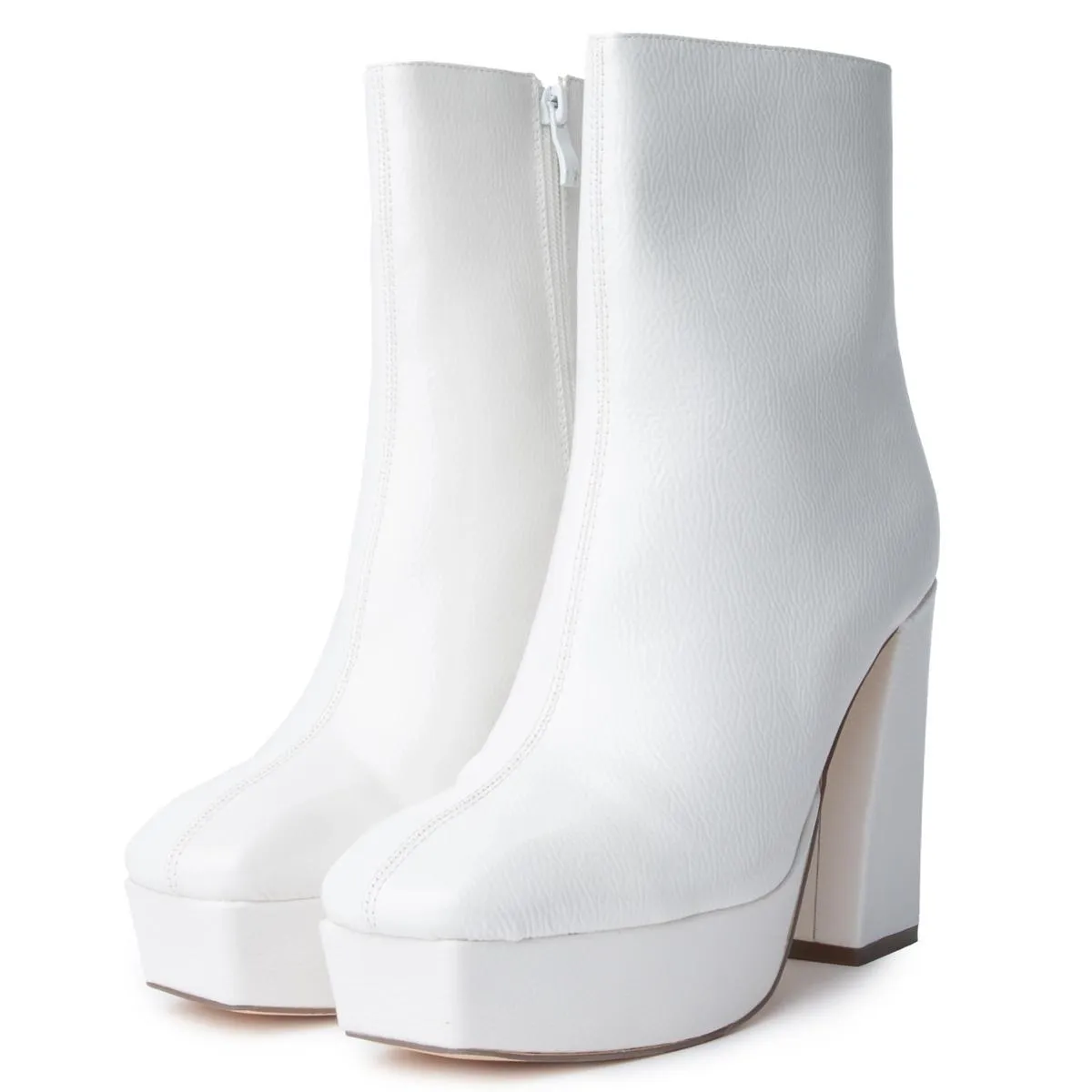 Luster-1 White Ankle Boots