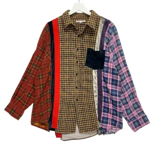 [M] Needles Rebuild Wide 7 Cut Flannel Shirt