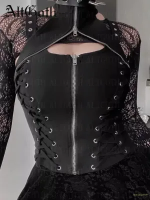 Maramalive™ Goth Dark Gothic Vintage Bandage Vest Women Harajuku Punk Grunge Halter Corset Camis Emo Alternative Streetwear Rave Outfit