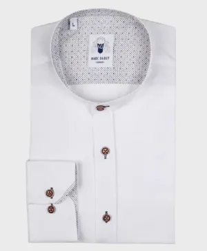 Marc Darcy Grandad Collar Archie Shirt White