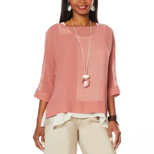 MarlaWynne WynneLayers Women's Plus Size Seamed Poncho Blouse