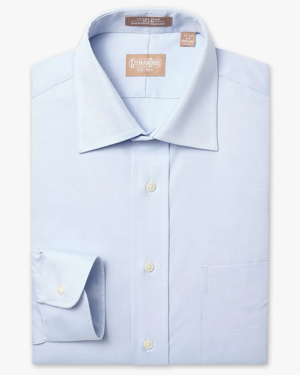 Medium Spread Pinpoint Light Blue - Big/Tall