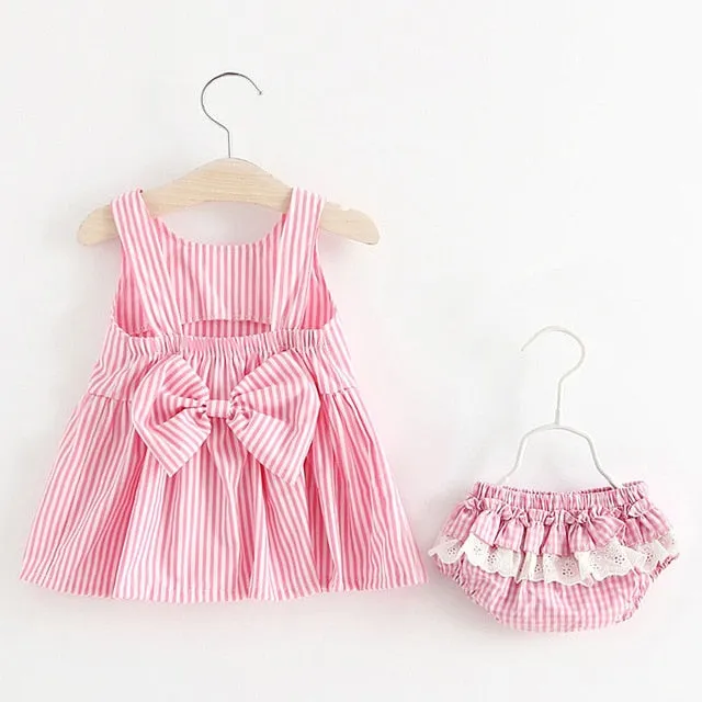 Melario Children's Clothing Baby Girl Clothes Summer Party Clothing for Girls Dress Cherry Dot Princess Dresses Bow Hat Outfits