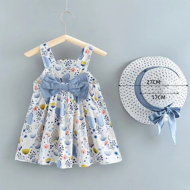 Melario Children's Clothing Baby Girl Clothes Summer Party Clothing for Girls Dress Cherry Dot Princess Dresses Bow Hat Outfits