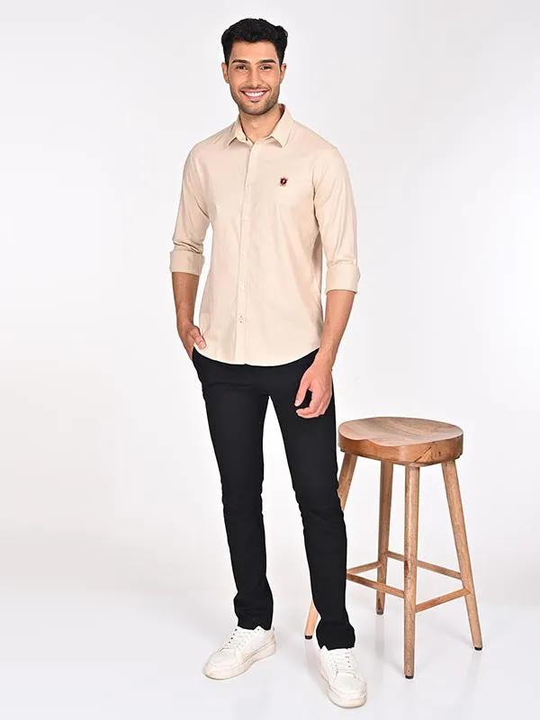 Men Solid Full Sleeve Cotton Shirt
