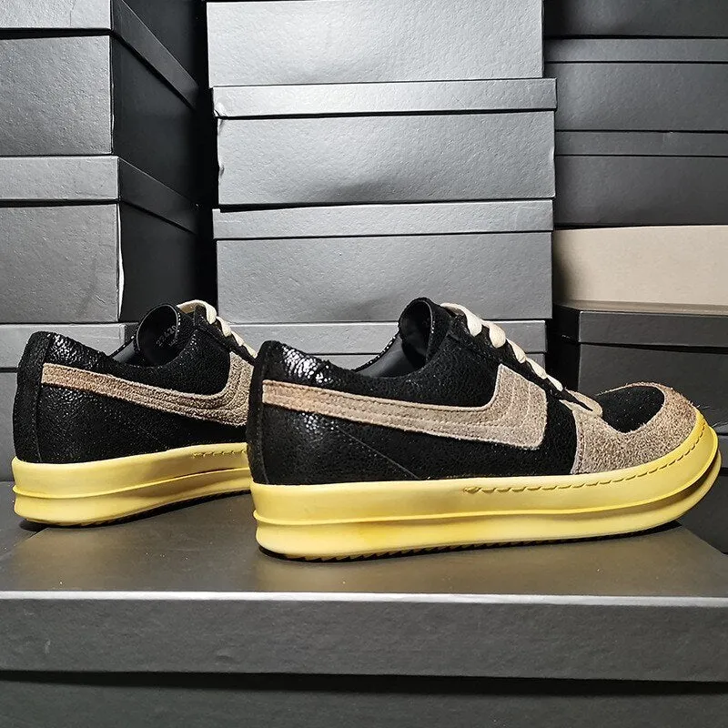 Men Vintage Patchwork Casual Shoes New Thick Platform