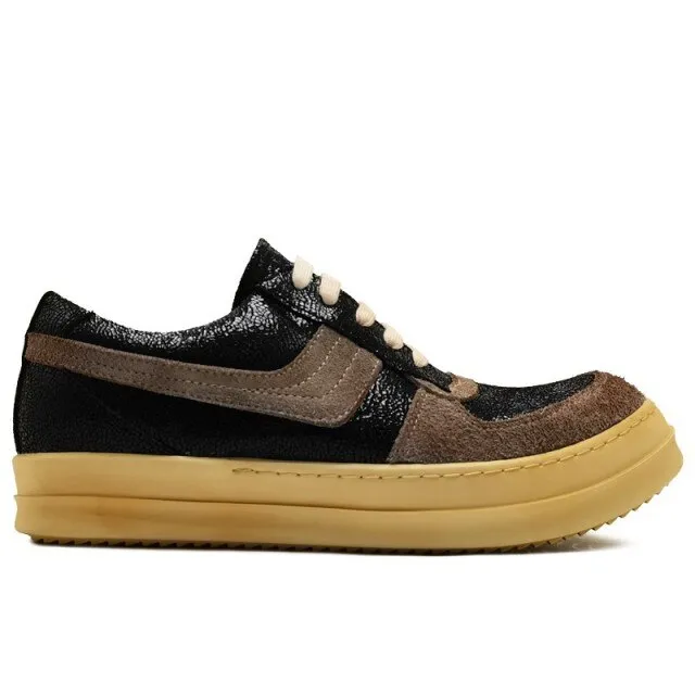 Men Vintage Patchwork Casual Shoes New Thick Platform
