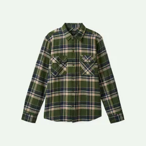 Men's Bowery Long Sleeve Flannel - Cypress Green/Washed Navy/Whitecap