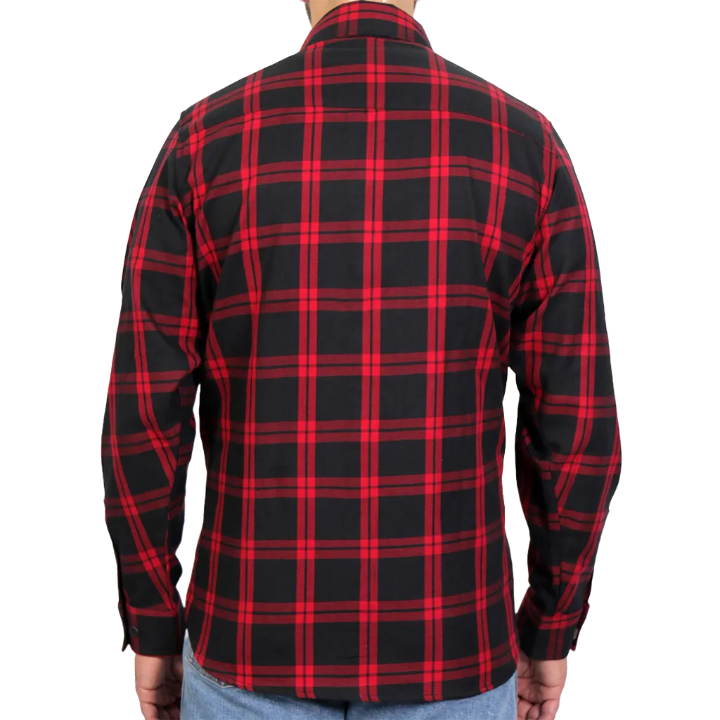 Men's Flannel Shirt in Black & Red