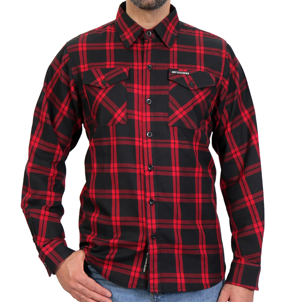 Men's Flannel Shirt in Black & Red