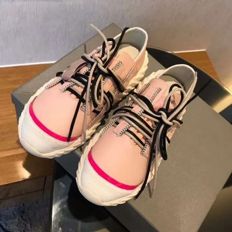 Mens Genuine Leather Shoes Lace Up Flat Platform Sport Shoes