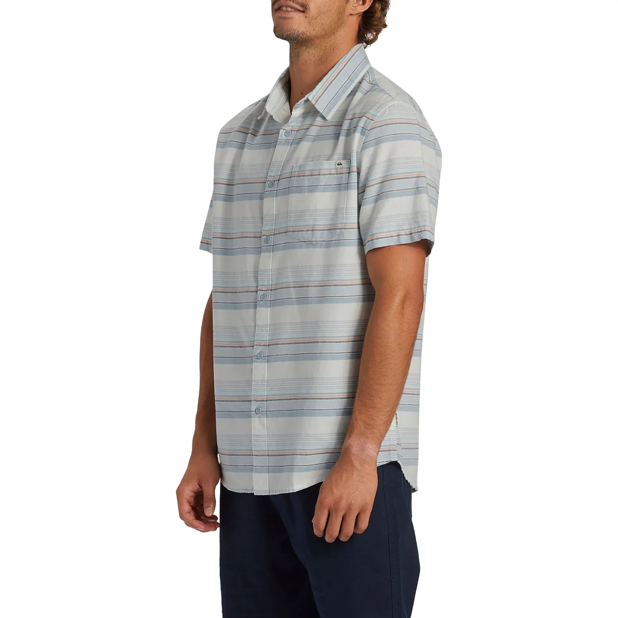 Men's Oxford Stripe Classic Short Sleeve Woven Shirt