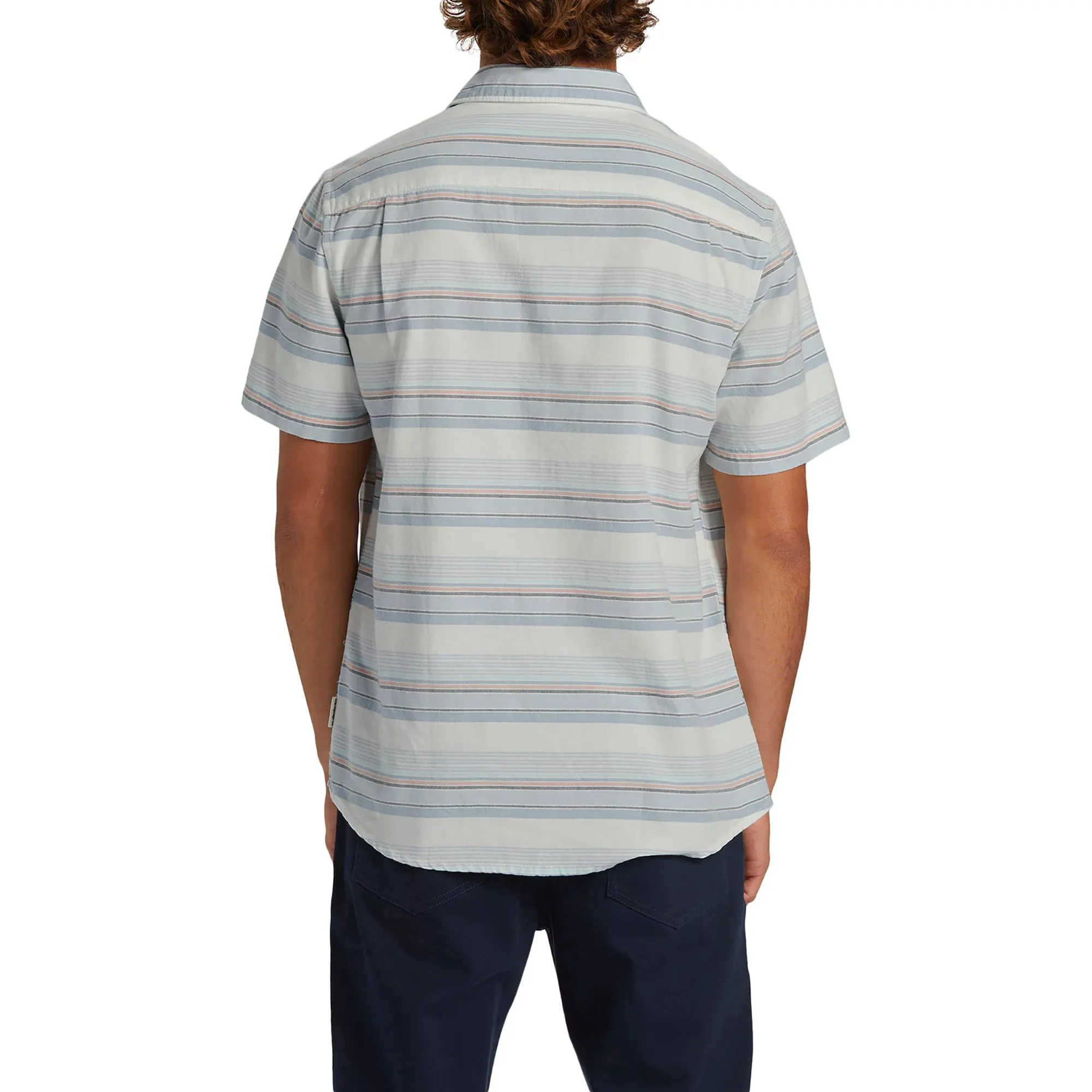 Men's Oxford Stripe Classic Short Sleeve Woven Shirt
