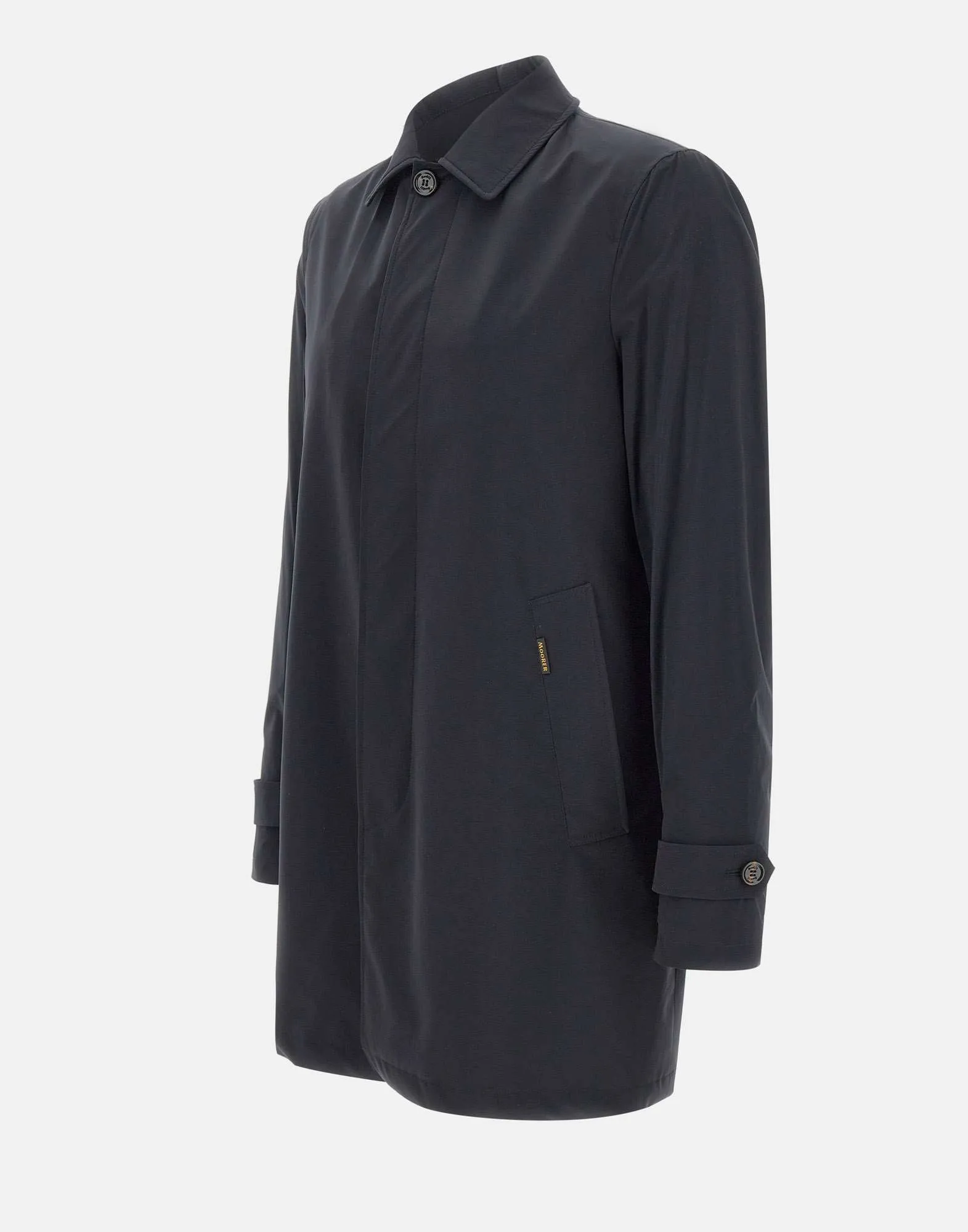 Morer Vittor Blue Stretch Trench Coat