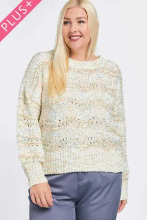 Multi Color Round Neck Long Sleeve Sweater