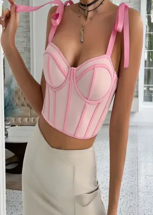 New Fashion Bandage Camisoles Sexy Lace-up Corset  Backless Tunics Crop Top CODE: KAR3358