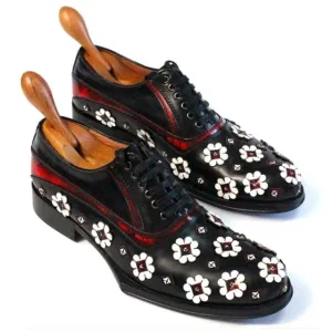 New Men Dress Shoes Genuine Leather Black Thick Platform