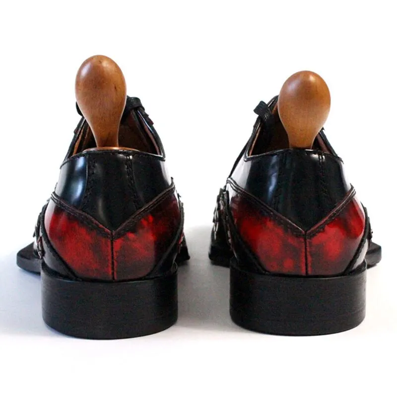New Men Dress Shoes Genuine Leather Black Thick Platform