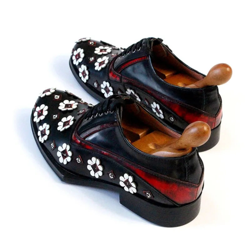 New Men Dress Shoes Genuine Leather Black Thick Platform