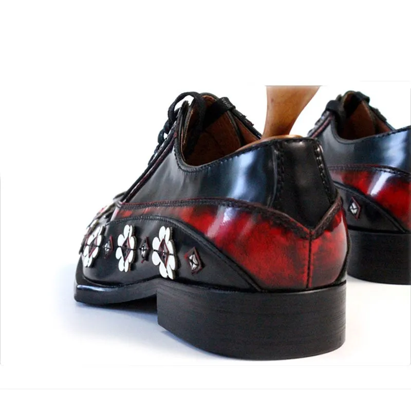 New Men Dress Shoes Genuine Leather Black Thick Platform