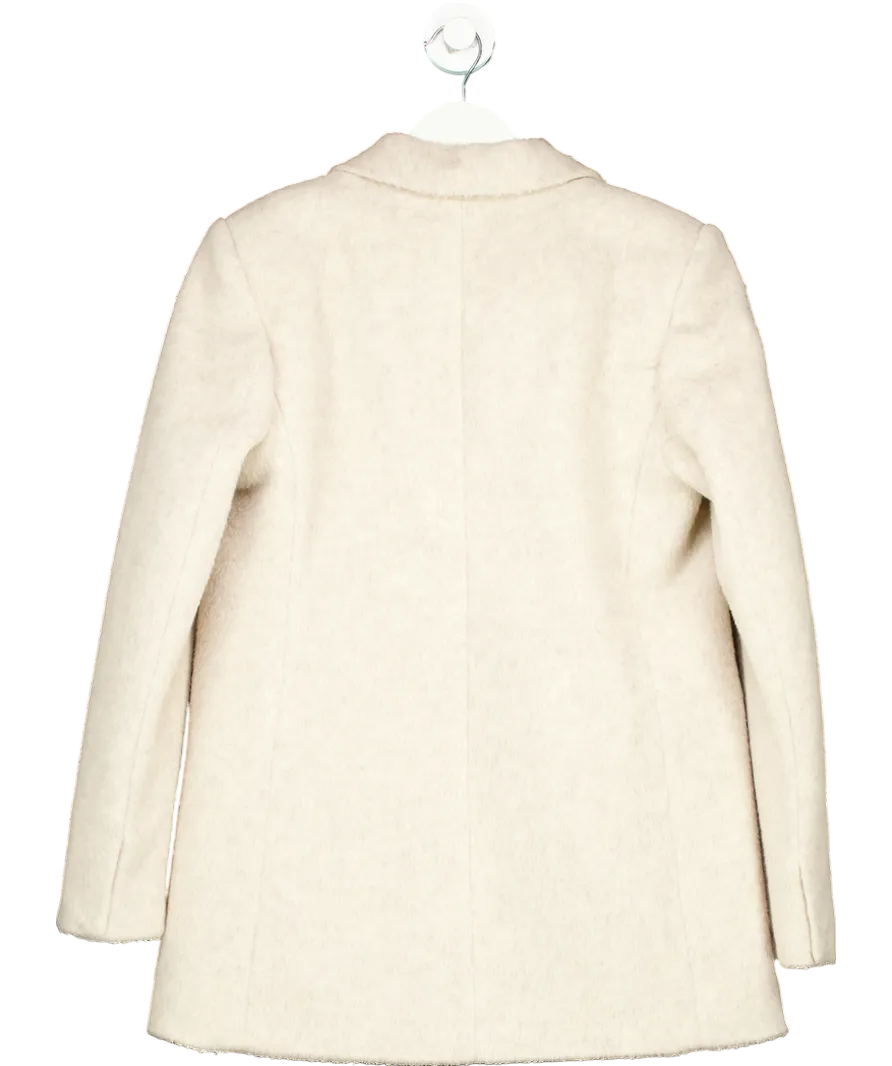 Next Beige Responsible Fabric Wool Blend Jacket UK 12