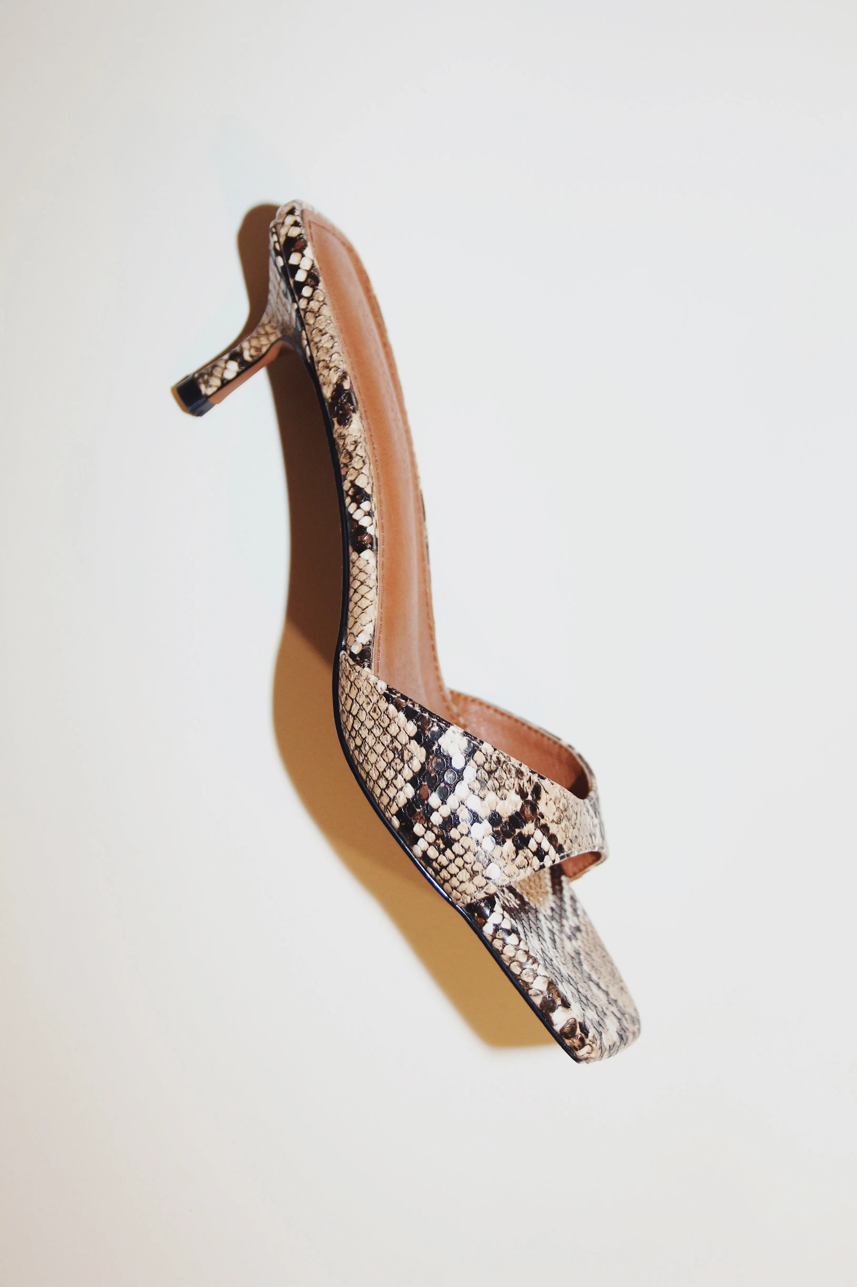 Olivia Tan Snake Mules 55 mm