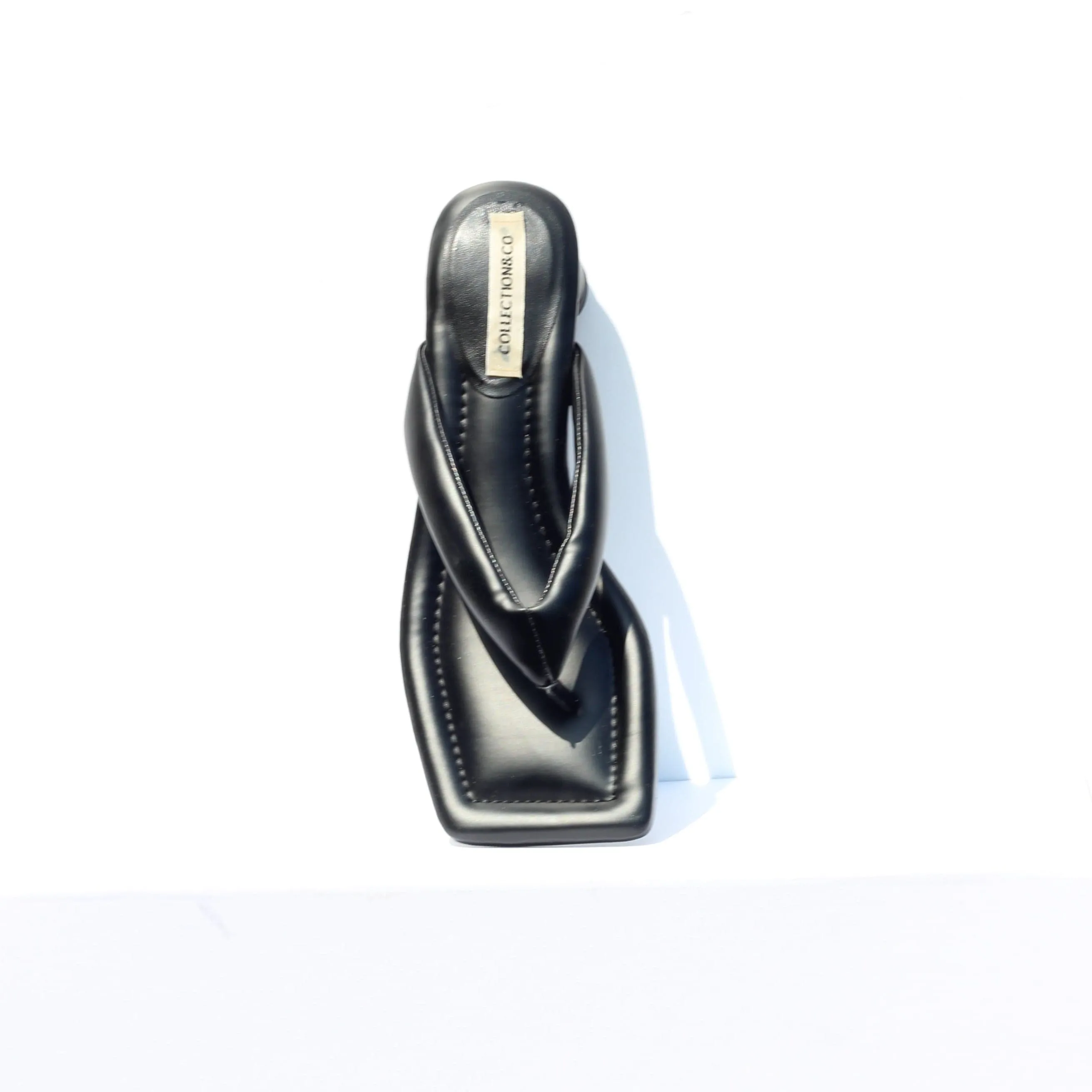 Olivia Vegan Leather Open Toe Mules | Black