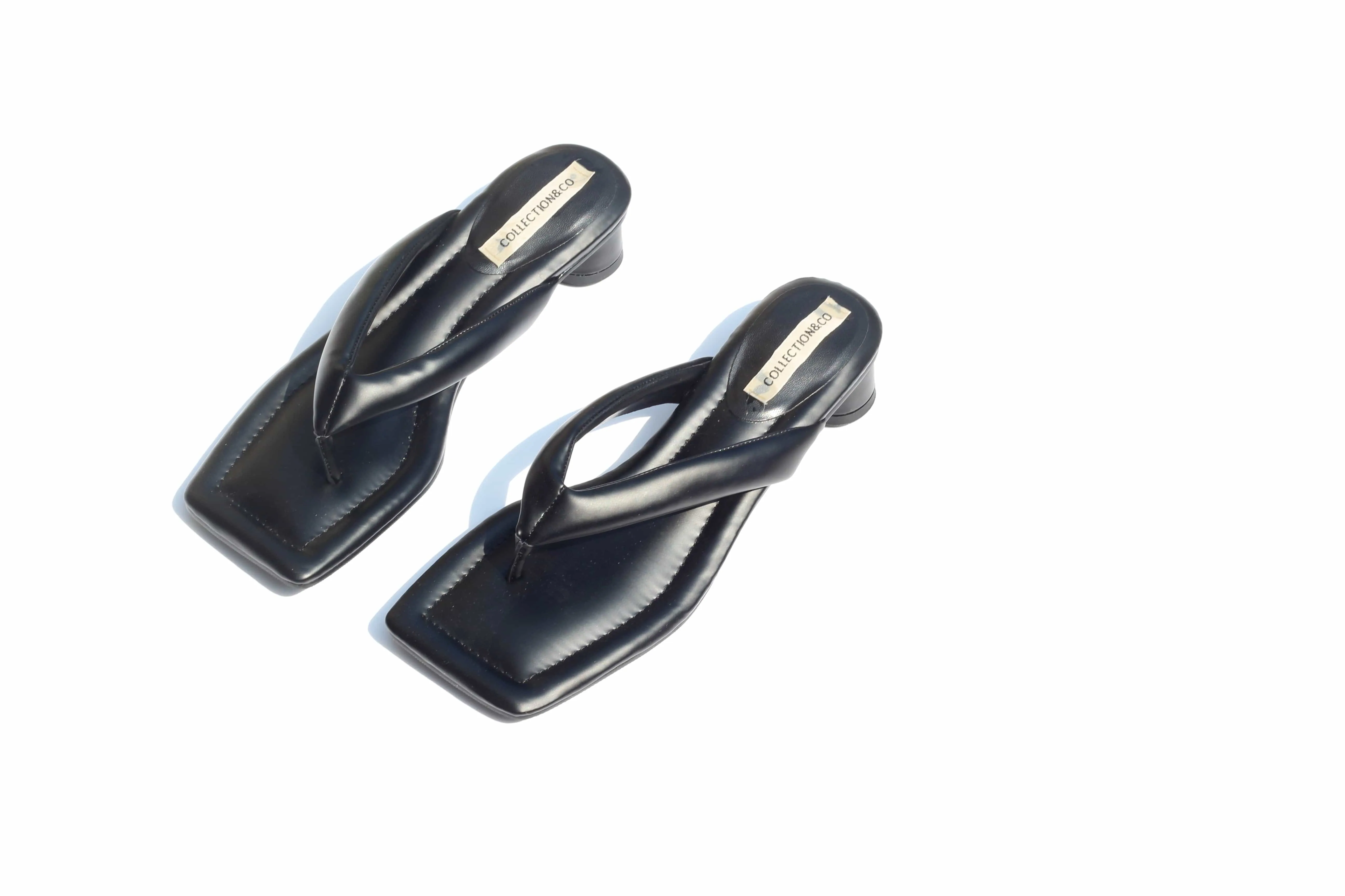 Olivia Vegan Leather Open Toe Mules | Black
