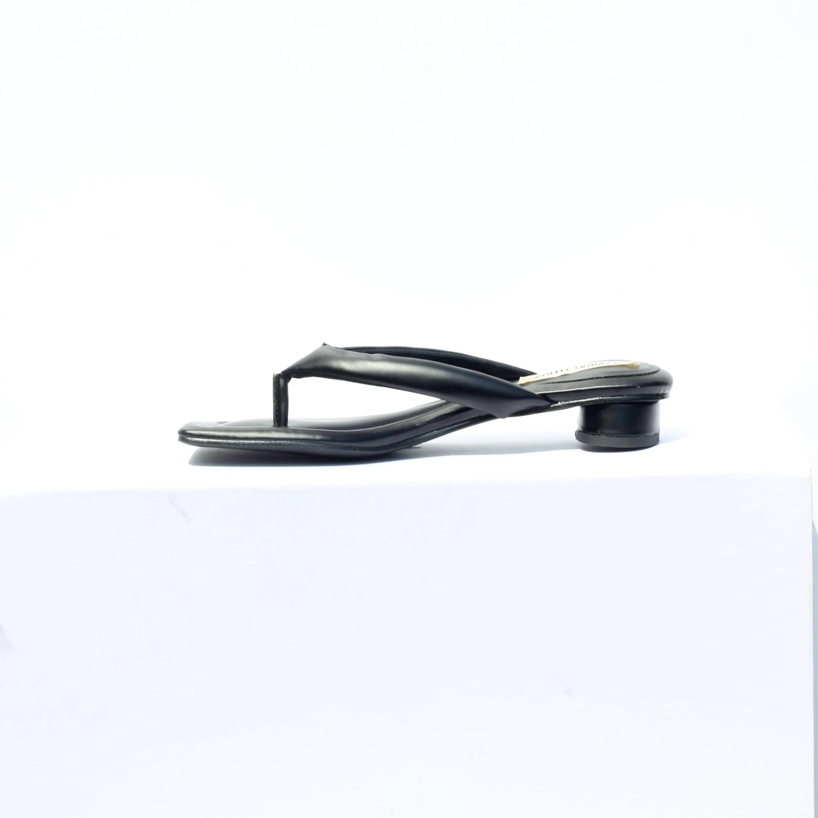Olivia Vegan Leather Open Toe Mules | Black