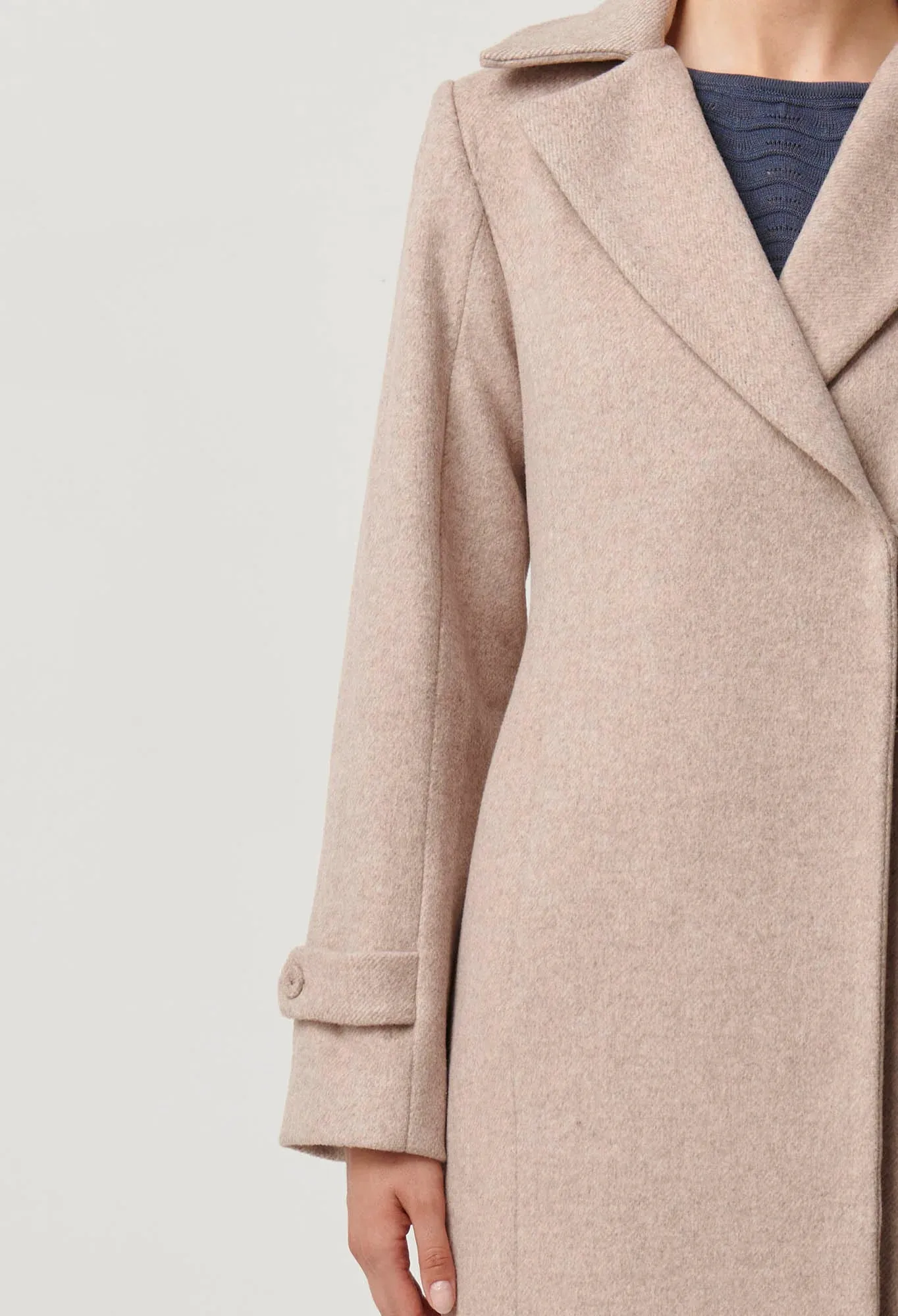 Once Was Sutton Wool Blend Double Breasted Coat in Oat
