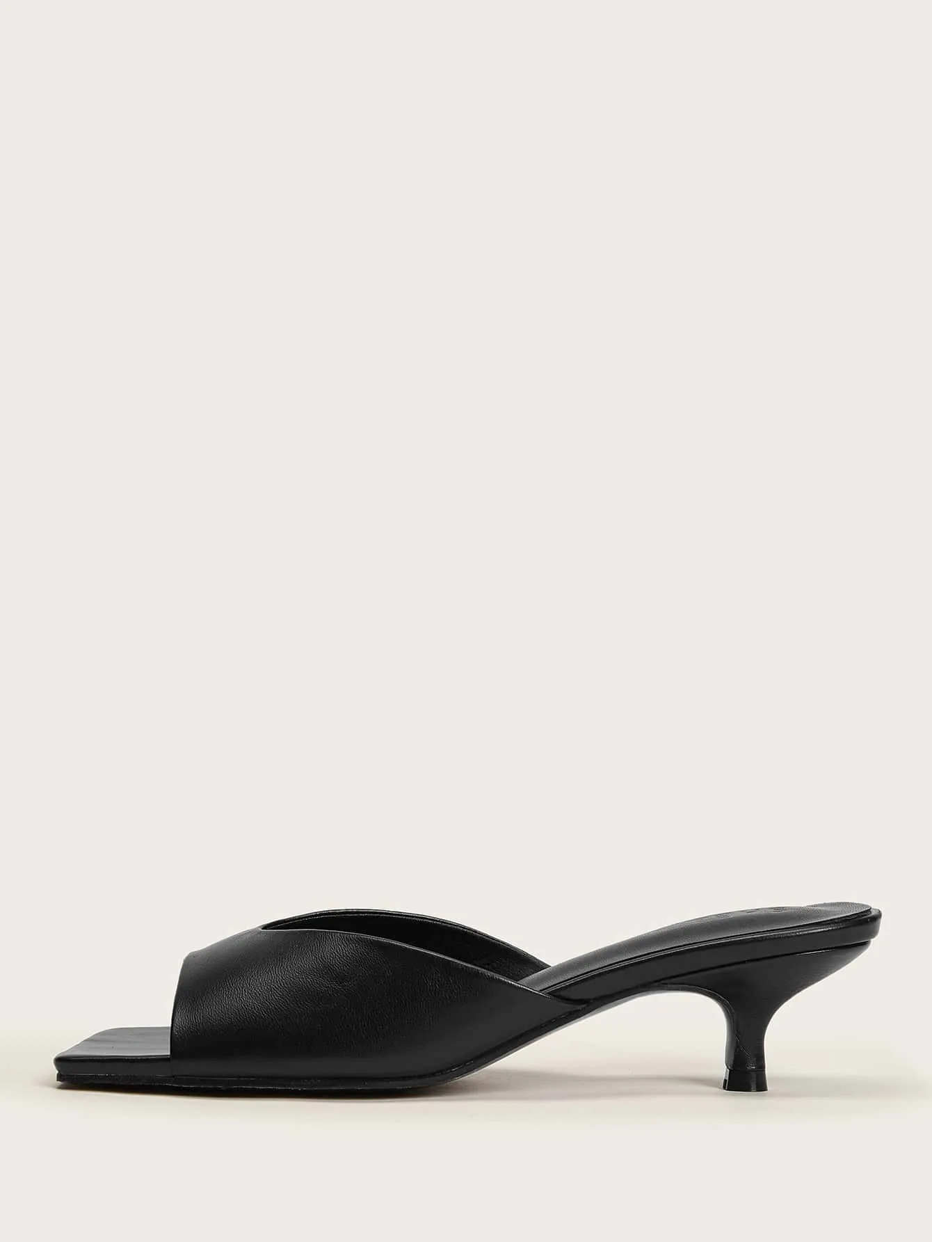 Open Toe Heeled Mules  - Black - FD ⚡