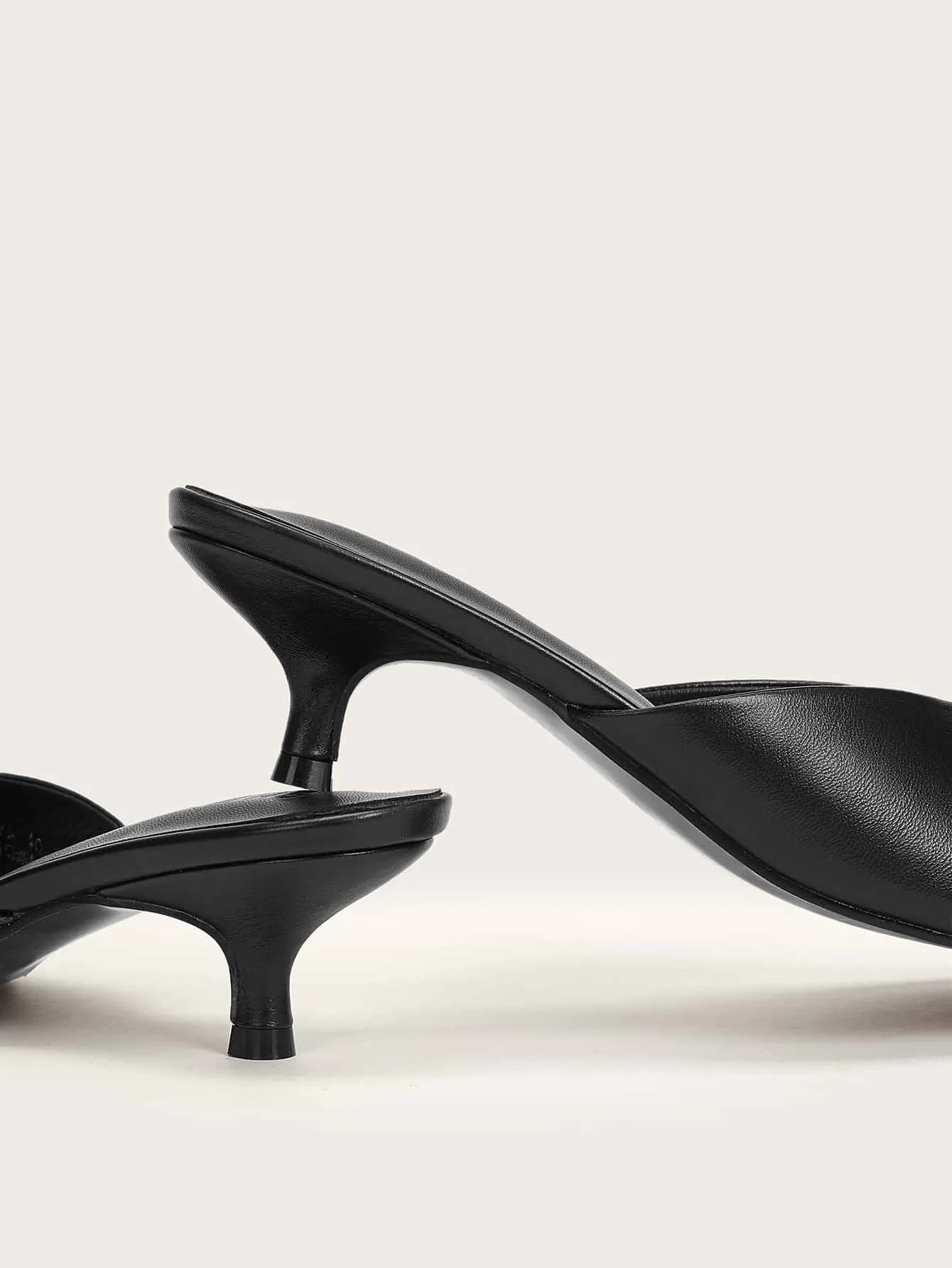 Open Toe Heeled Mules  - Black - FD ⚡