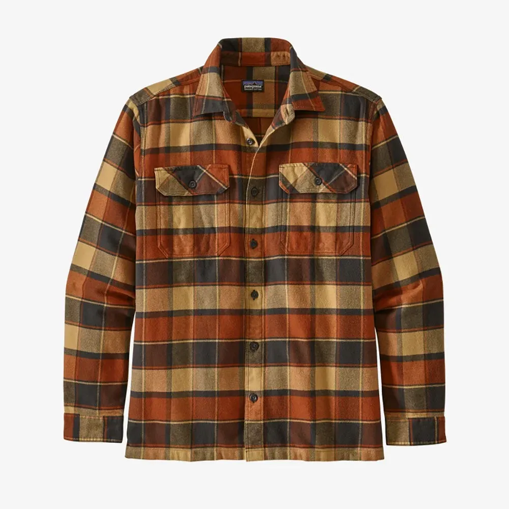 Patagonia Fjord Flannel Long Sleeved Shirt - Burnished Red
