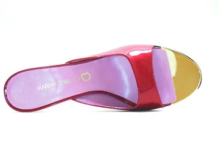 Patent Mules with Gold Heels