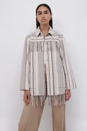 Pierre Double Faced Wool Fringe Jacket