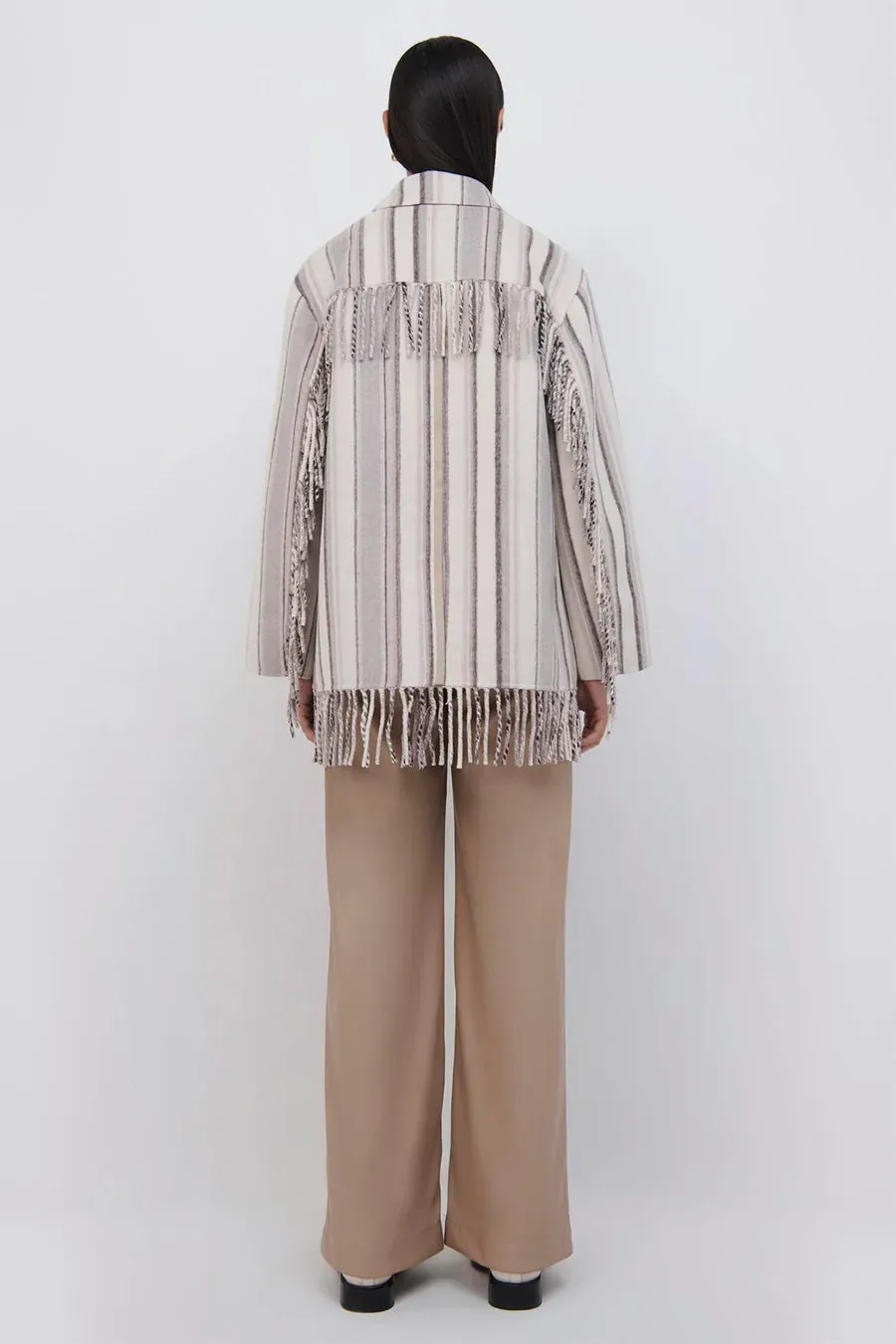 Pierre Double Faced Wool Fringe Jacket