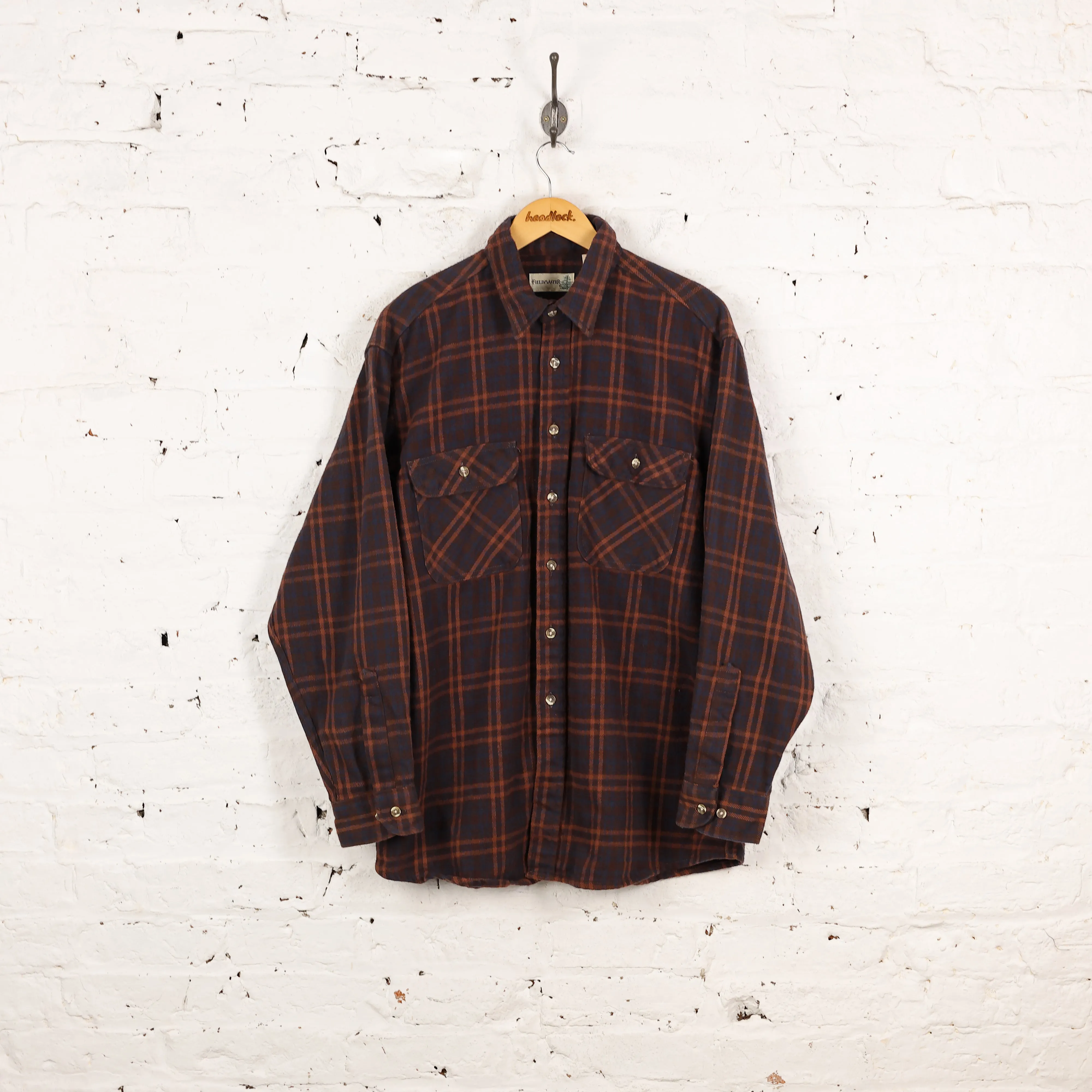 Plaid Check Shirt - Brown - L