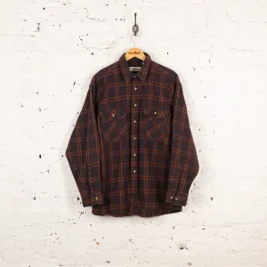 Plaid Check Shirt - Brown - L