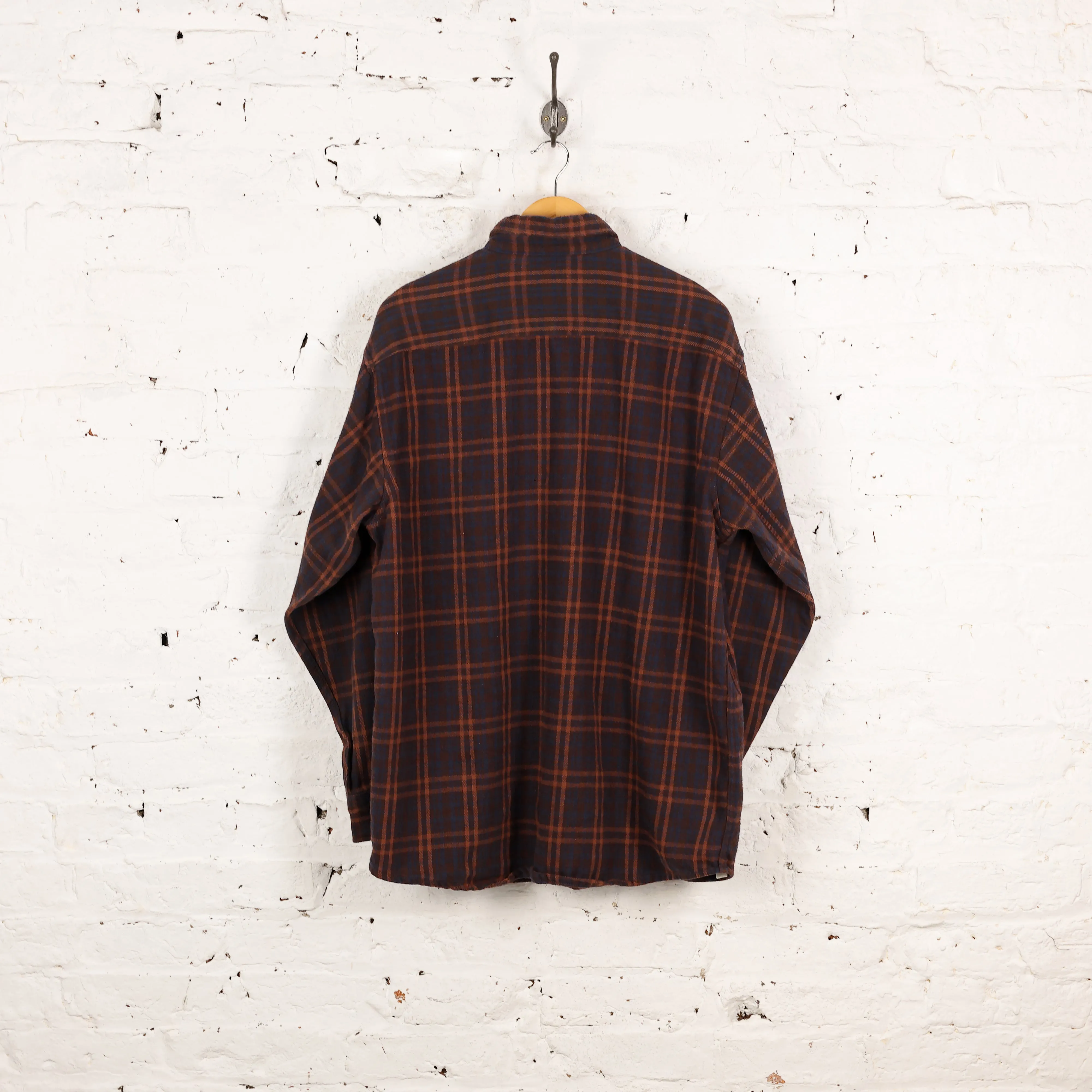 Plaid Check Shirt - Brown - L