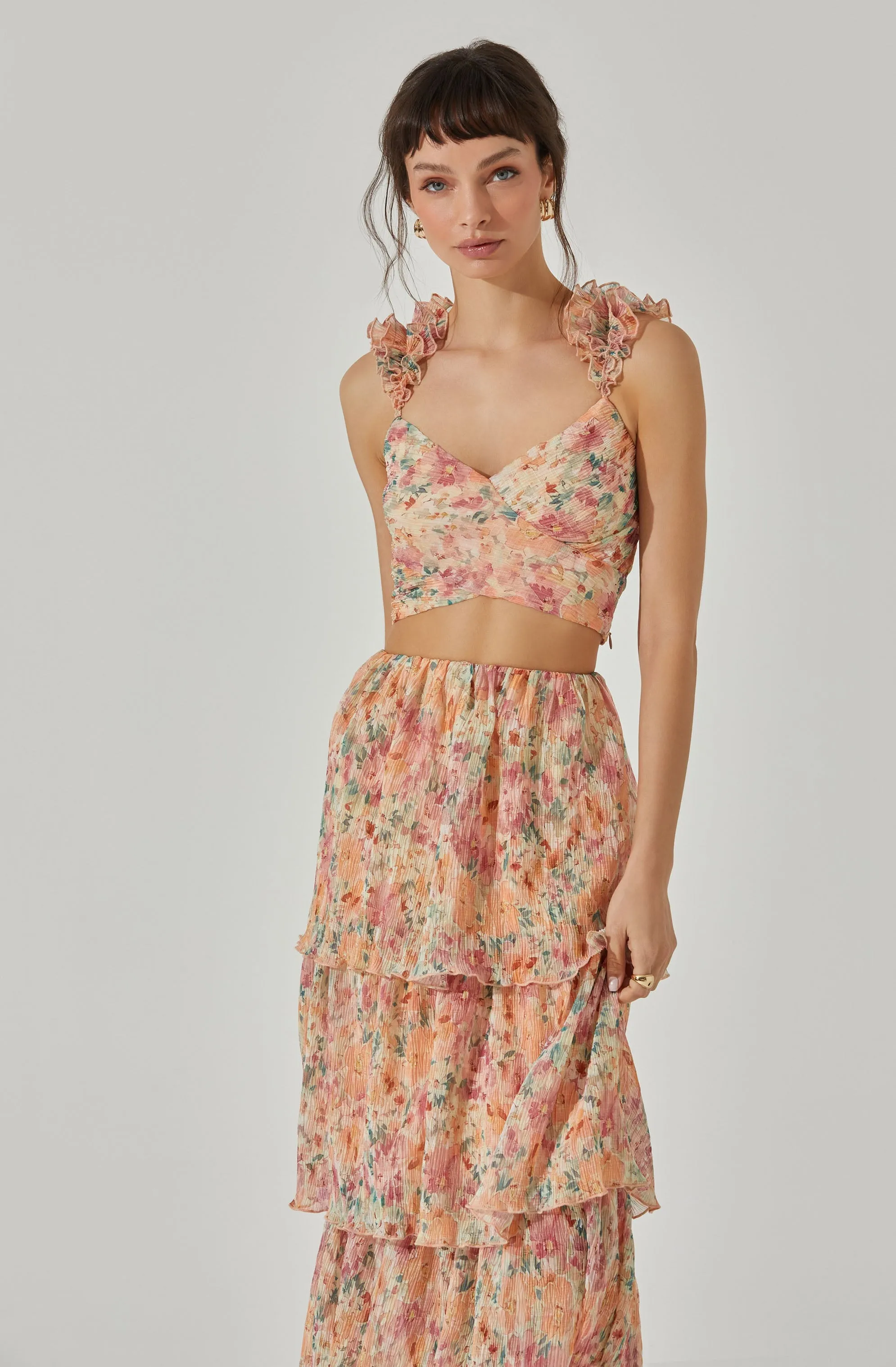 Plisse Cross Bust Top