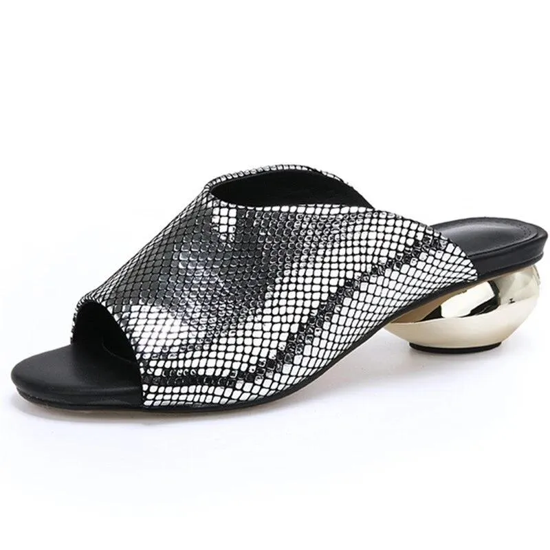 Plus size 33-43 New Women sandals round heels open toe slingback summer shoes ladies dress shoes female mules