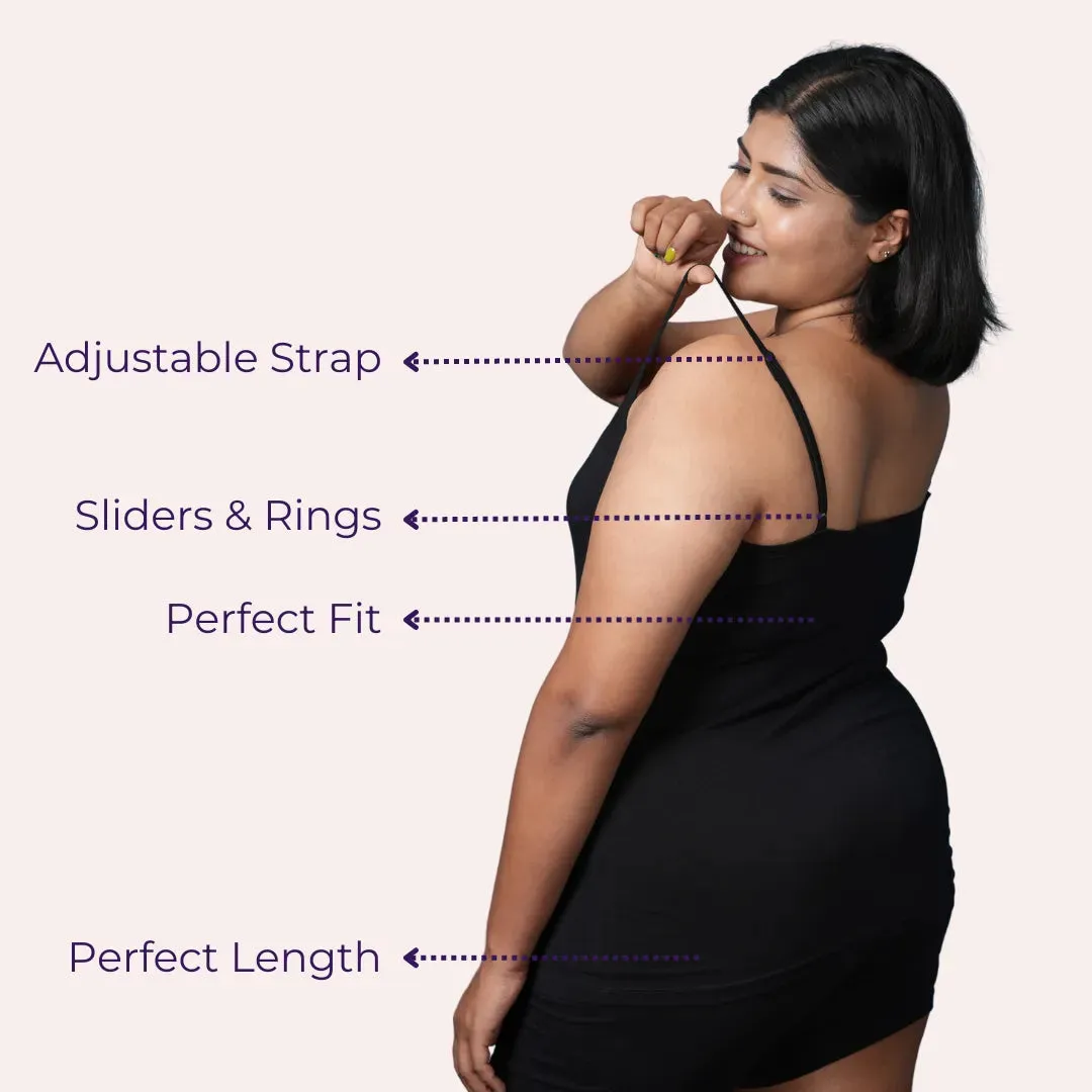 Plus Size Camisole | Soft Adjustable Shoulder Elastic | Offers Full Coverage | Pack Of 2