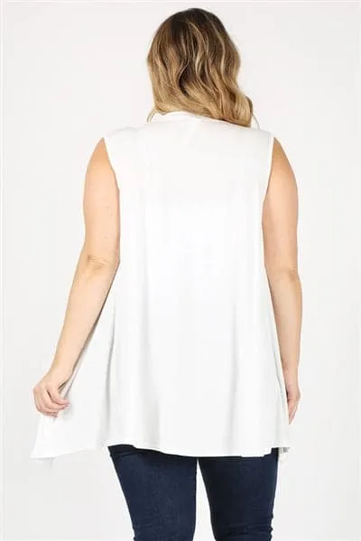 Plus Size Cardigan Sweater Vest Ivory - Pack of 6